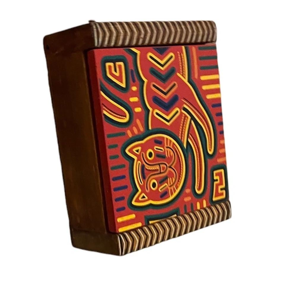 Vintage Hand Painted And‎ Crafted Keepsake Wooden Box